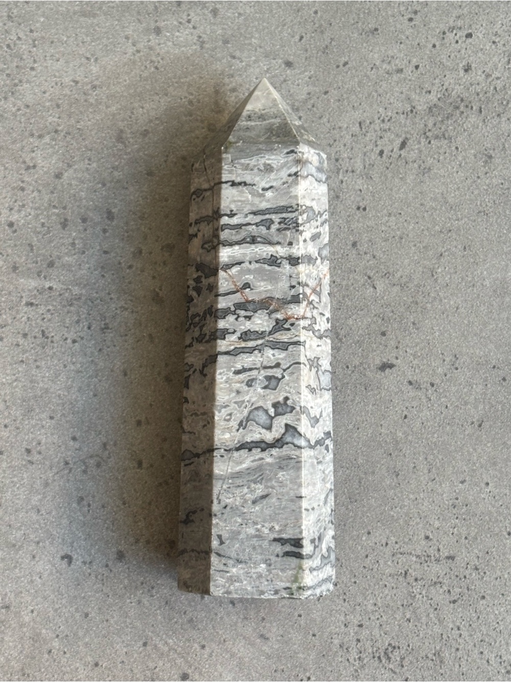Natural Zebra Jasper Point - Gray and Black